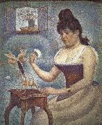 Georges Seurat Young Woman Powdering Herself Spain oil painting artist